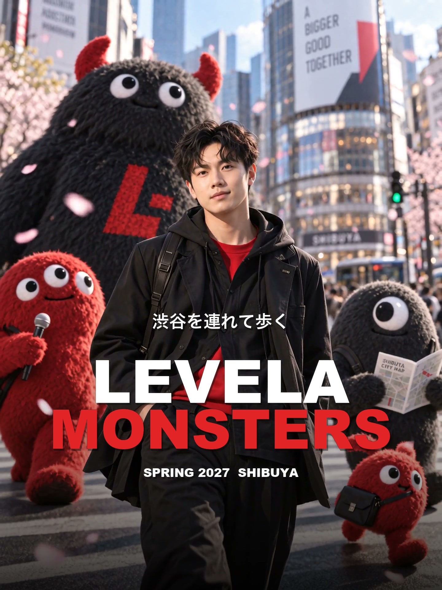LEVELA MONSTERSのメッセージが入ったオープニング終端の生成AIビジュアル